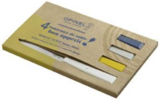 Opinel Bon Appetit Celeste Ножове Пържола от Неръждаема Стомана 10.16см 4 Бройки