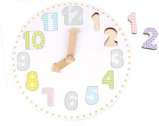 Ξύλινο Παιδικό Puzzle Σφηνώματα Ρολόϊ 12pcs Jabadabado