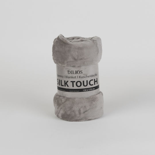 Dilios Silk Touch Одеяло Полар Канапе 130x170см Сиво