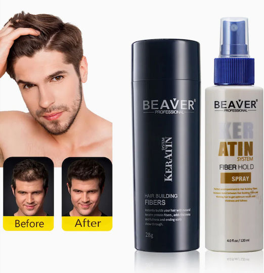 Beaver Fibre Acoperirea Subțierii Părului cu keratină Hair Building Fibers Beaver 12gr