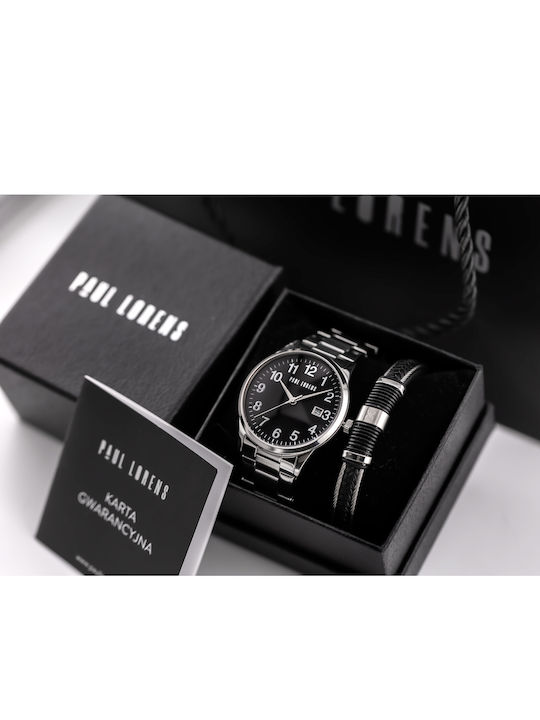 Paul Lorens Γυναικείο Ρολόι 41mm Μπαταρίας με Μαύρο Μεταλλικό Μπρασελέ
