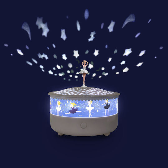 Trousselier Kinder Tischlampe Projektor Ballerina Weiß 13x13x12cm