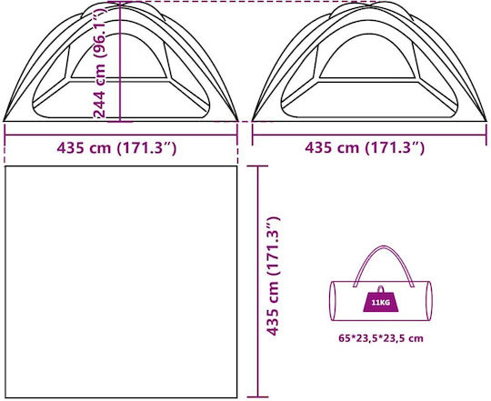 vidaXL Green Sunshade for 4 People