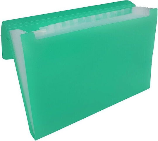 Logigraf Basic Elastic Accordion 13 Slots A4 Green