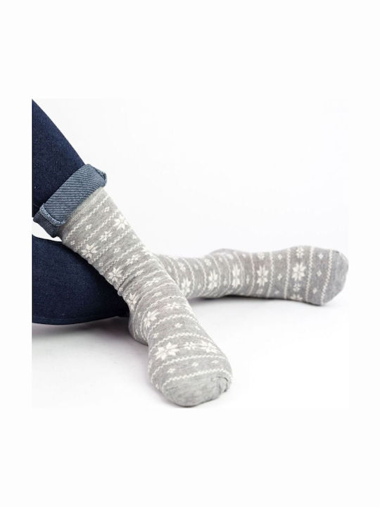 Șosete Casual pentru Femei Floare Bumbac Pamela 18848 Gri Deschis