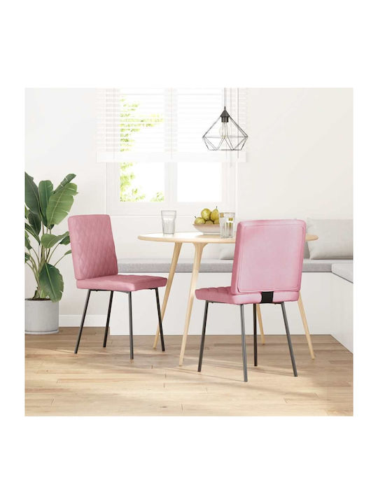 Dining Room Velvet Chair Pink 45x54x83cm 2pcs