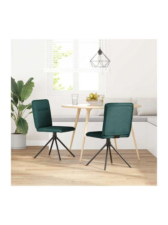 Dining Room Fabric Chair Dark Green 46.5x53x84cm 2pcs