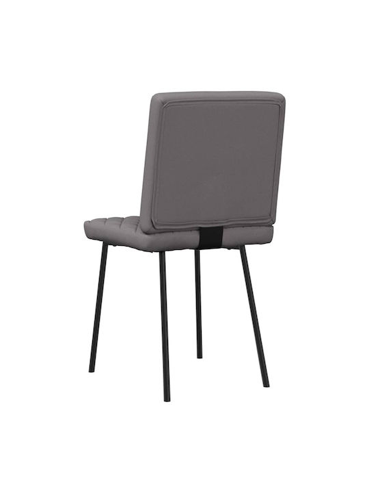 Dining Room Artificial Leather Chair Grey 45x54x83cm 2pcs