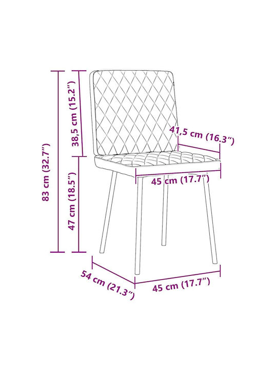 Dining Room Artificial Leather Chair Grey 45x54x83cm 2pcs
