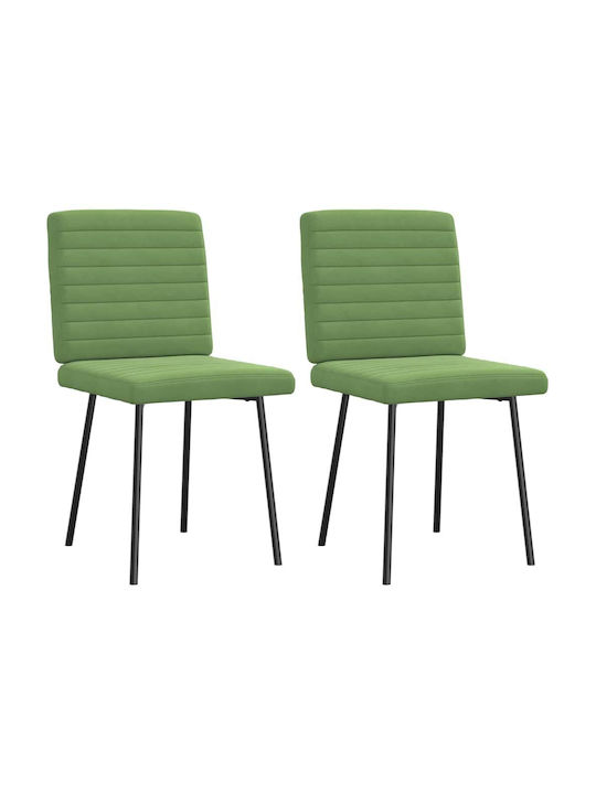 Dining Room Velvet Chair Light Green 45x54x83cm 2pcs