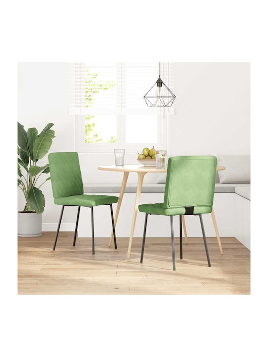 Dining Room Velvet Chair Light Green 45x54x83cm 2pcs