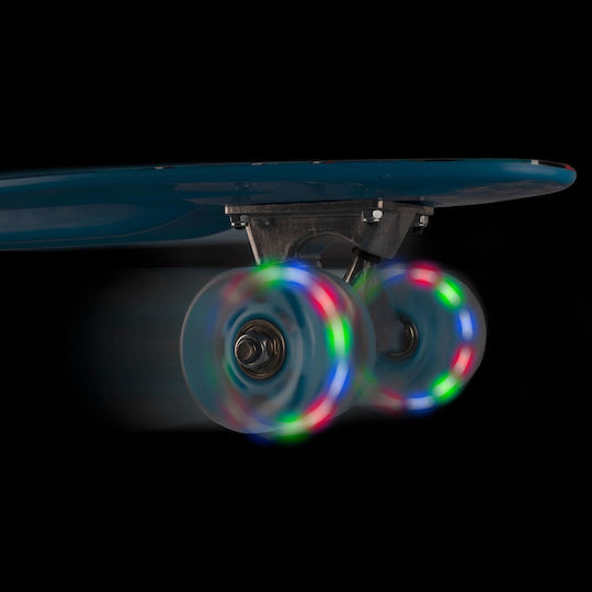 Action One Complete Penny Board Born To Skate 56 X 15 Cm Led Wheels