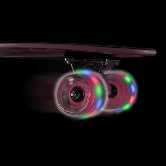 Action One Complete Penny Board Flowers 56 X 15 Cm Double Print Metallic Pink