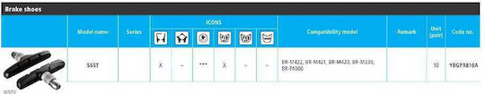 Shimano BR-M330/M420 10 Pairs Y8GP9810A Bicycle V-Brake Pads