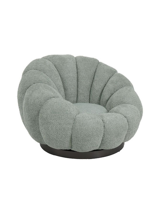 Nester Armchair Swivel with Footstool Light Green 98x97x69cm