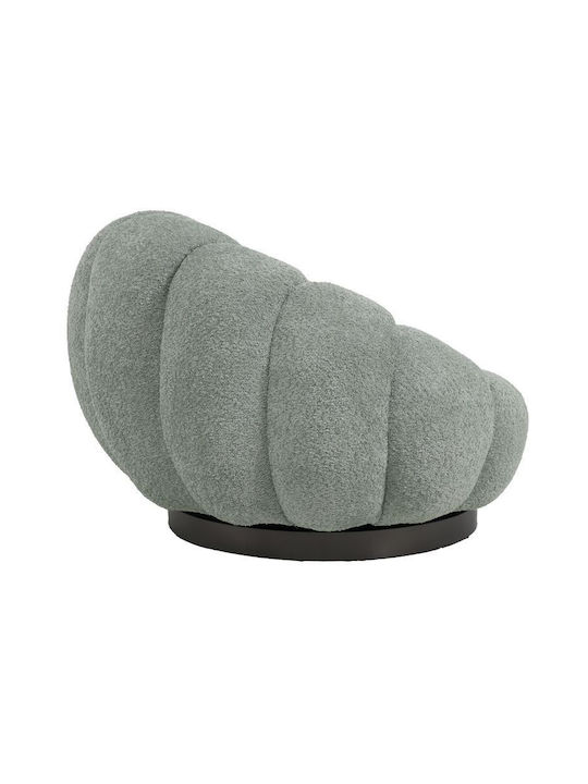 Nester Armchair Swivel with Footstool Light Green 98x97x69cm