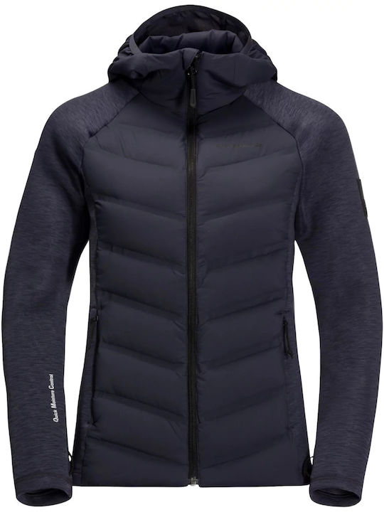 Women's Short Lifestyle Jacket for Winter with Hood Black