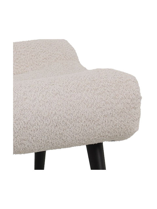 Stool Footstool Upholstered with Fabric Silla Μπεζ Απόχρωση 68x58x40cm