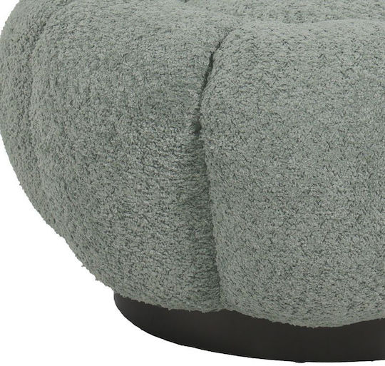 Taburet de Living Tapițat cu Material Bouclé Nester Nuanță de Fistic 60x60x31 cm