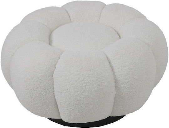 Stool For Living Room Upholstered with Fabric Nester White Shade 60x60x31cm