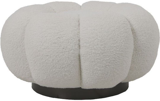 Stool For Living Room Upholstered with Fabric Nester White Shade 60x60x31cm
