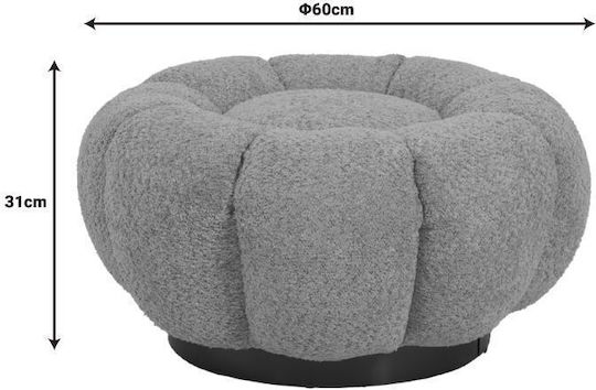 Stool For Living Room Upholstered with Fabric Nester White Shade 60x60x31cm