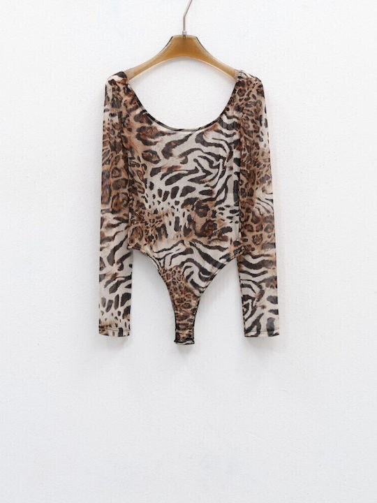 Lumina Ld2263 Γυναικειο Κορμακι Print Camel