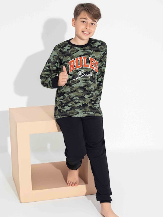 Tarik Pijama pentru copii De iarnă Din bumbac BLACK