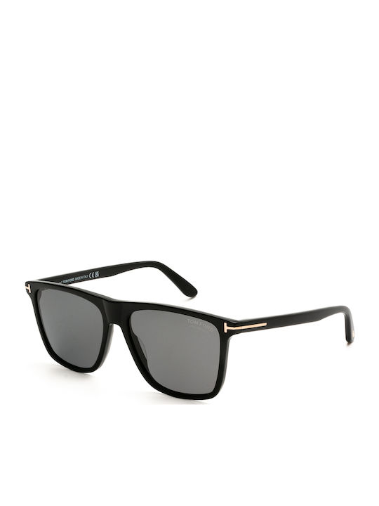 Tom Ford Unisex Γυαλιά Ηλίου με Μαύρο Κοκκάλινο Σκελετό και Καφέ Ντεγκραντέ Φακό FT0832 01D