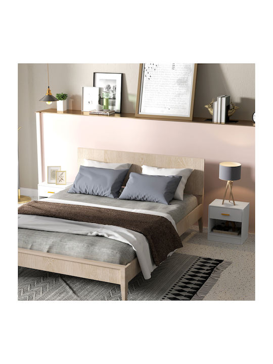 Bedside Tables Wooden White 2 Pieces 39x28x41cm