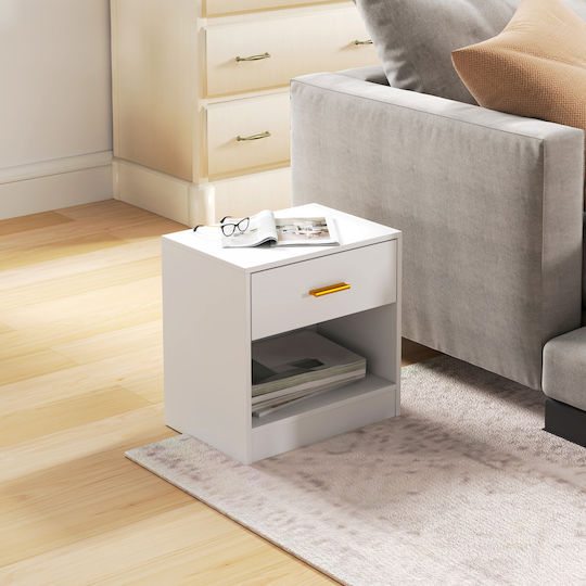 Bedside Tables Wooden White 2 Pieces 39x28x41cm