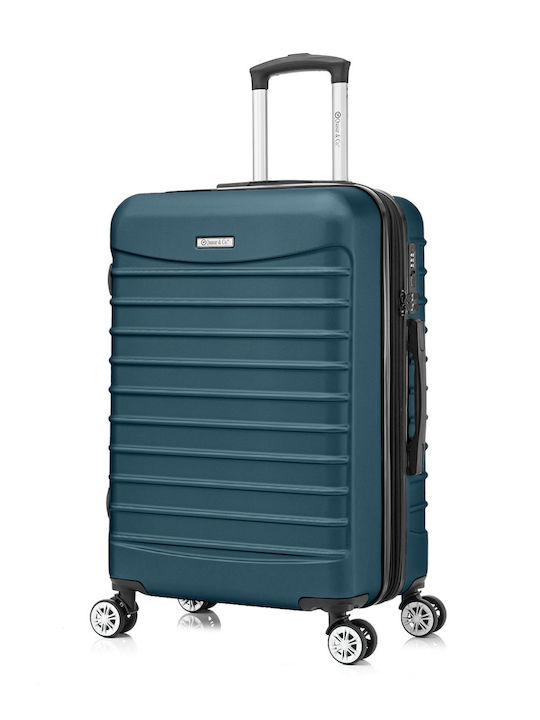 Quasar Line Reisekoffer Hartschalen Petrol Blue mit 4 Räder Set 3Stück