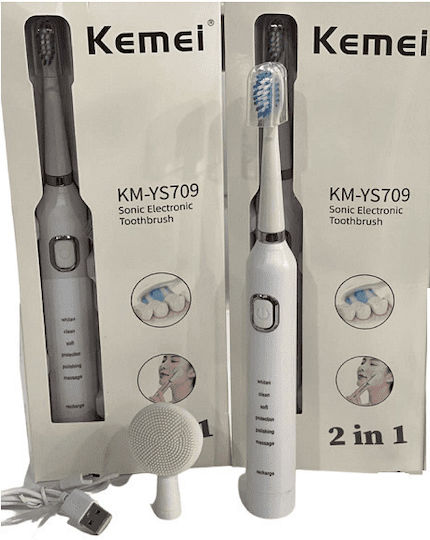 Kemei Ηλεκτρική Οδοντόβουρτσα KM-YS709 Λευκή