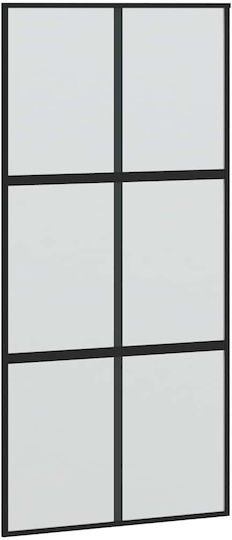 Vidaxl Σετ Συρόμενης Πόρτας Υλικό Μαύρο 102,5x205 Cm Μαύρο