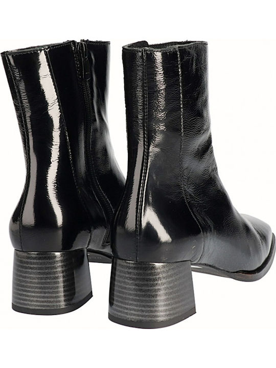 Leder Stiefeletten Damen Schwarz