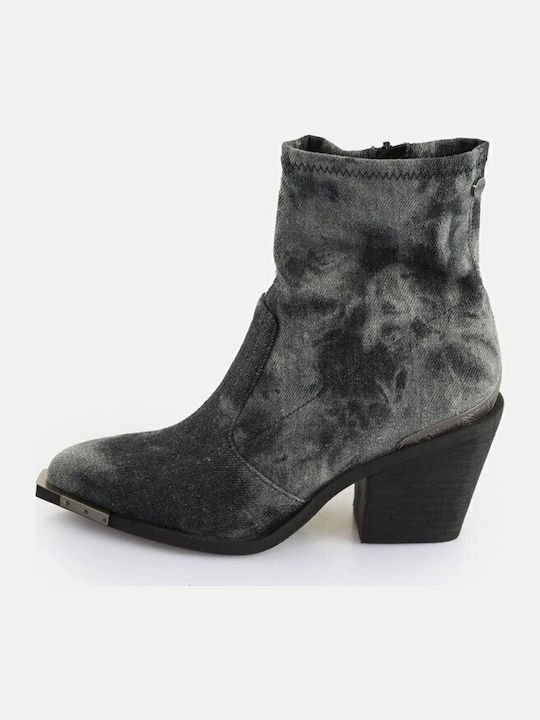 West Leather Women's Cowboy Boots with High Heel Black