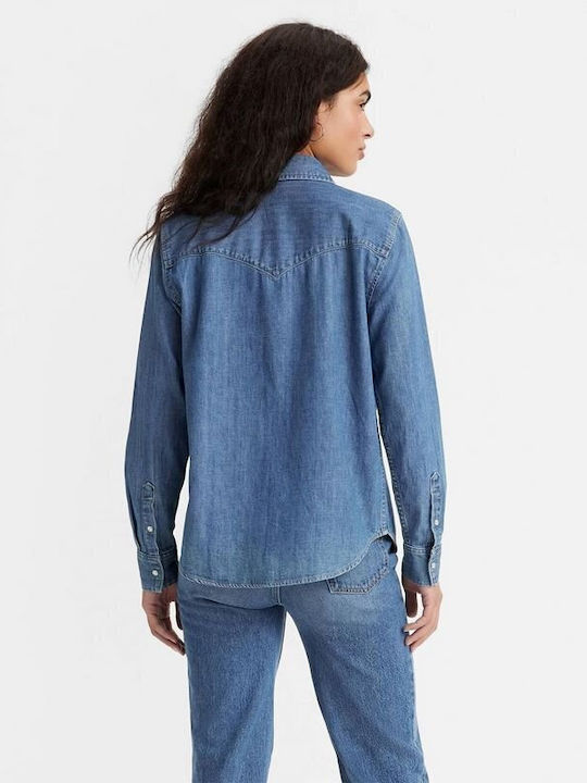 Levi's Western Langärmelig Damen Hemd Indigo