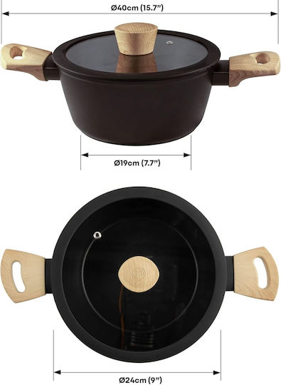 MasterChef Natürliche Tiefe Topf aus Aluminium 24cm