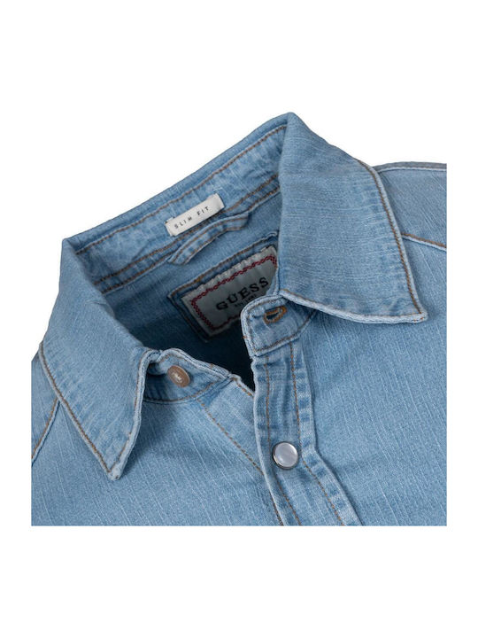 Cu mânecă lungă Denim Cămașă Blue