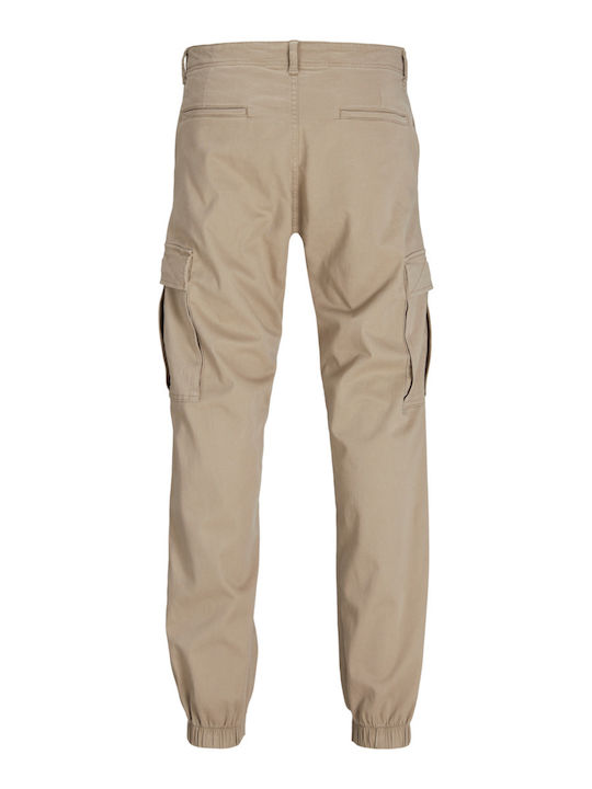Trousers Cargo Elastic in Relaxed Fit Beige