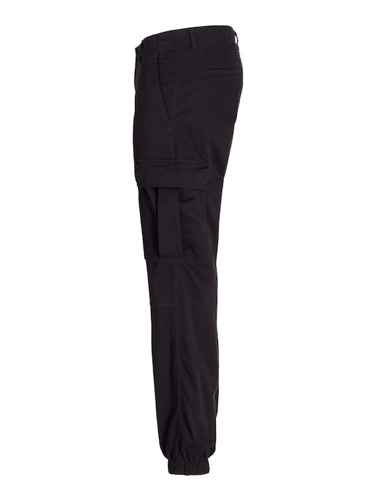 Trousers Cargo Elastic in Relaxed Fit Black