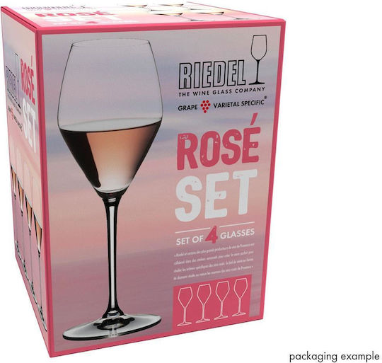 Riedel Σετ Ποτήρια Λευκού Κρασιού / Κοκτέιλ/Ποτού από Κρύσταλλο σε Ροζ Χρώμα 4τμχ