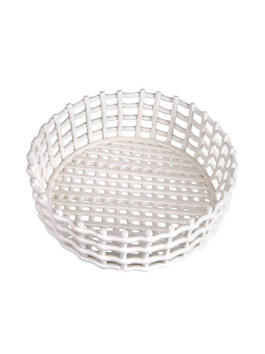 Butlers Coș decorativ Din paie White 28x28buc