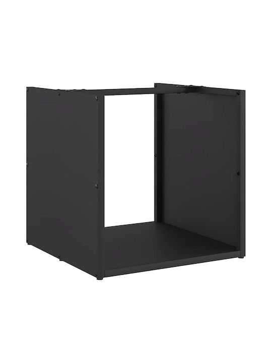 vidaXL Wooden Shelf Wood Storage 40x40x40cm Black