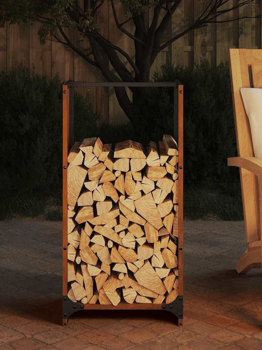 vidaXL Inox Ράφι Αποθήκευσης Ξύλων 40x30x80cm Ασημί