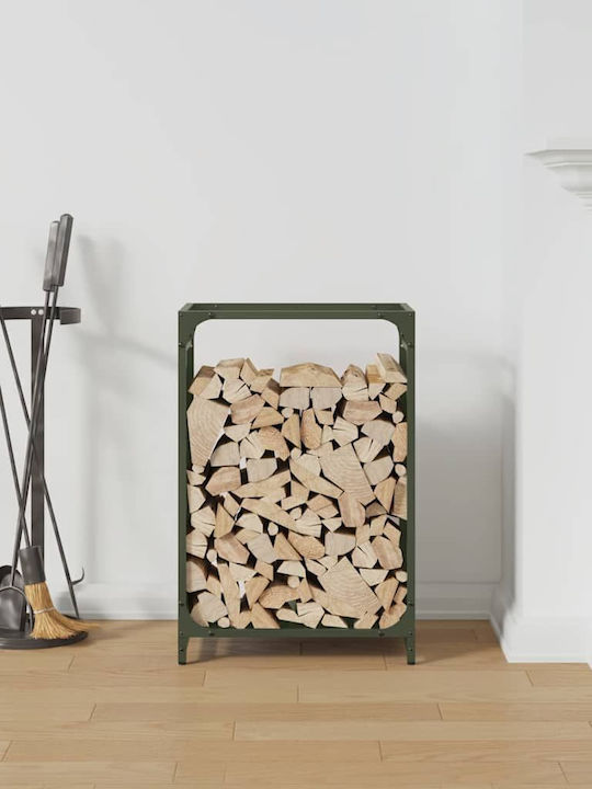 vidaXL Ξύλινο Ράφι Αποθήκευσης Ξύλων 44x28x65cm Πράσινο