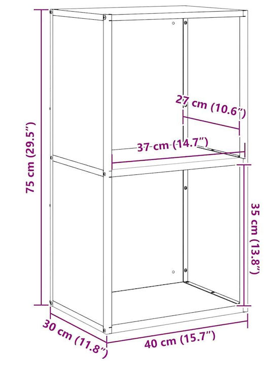 vidaXL Дърво Рафт Съхранение на Дърва 40x30x75см Зелен