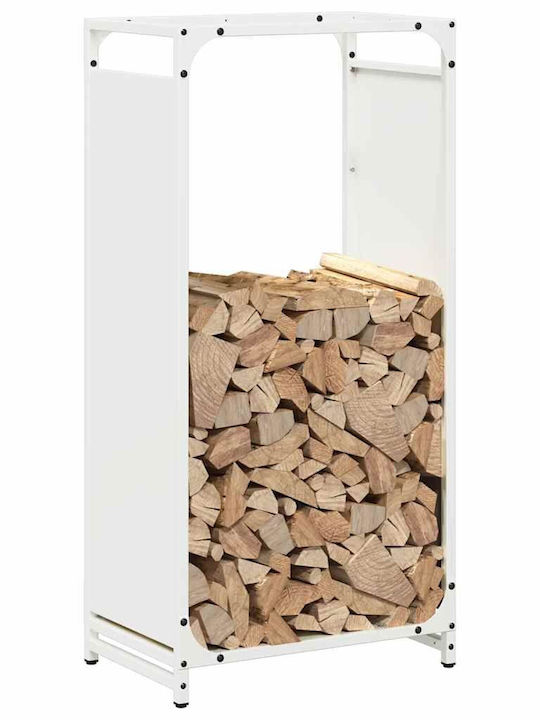vidaXL Ξύλινο Ράφι Αποθήκευσης Ξύλων 44x28x90cm Λευκό