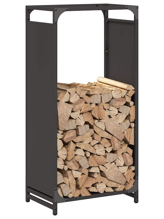 vidaXL Lemn Raft Depozitare lemne 44x28x90cm Negru