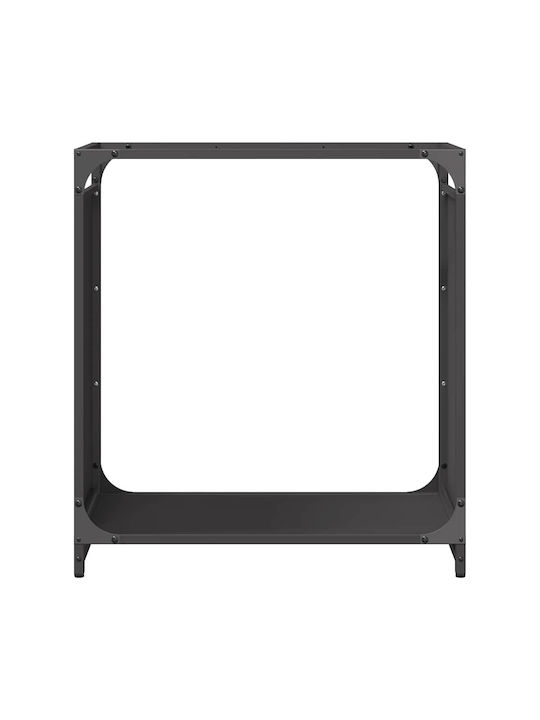 vidaXL Lemn Raft Depozitare lemne 60x28x65cm Negru